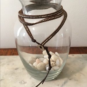 Chan Luu Brown leather wrap bracelet